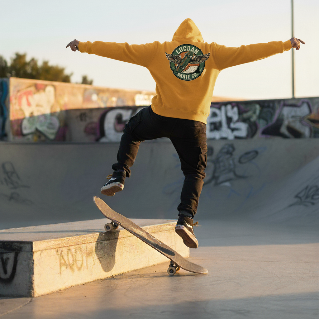 Sudadera con Capucha Caqui – Lucdan Skate Co.