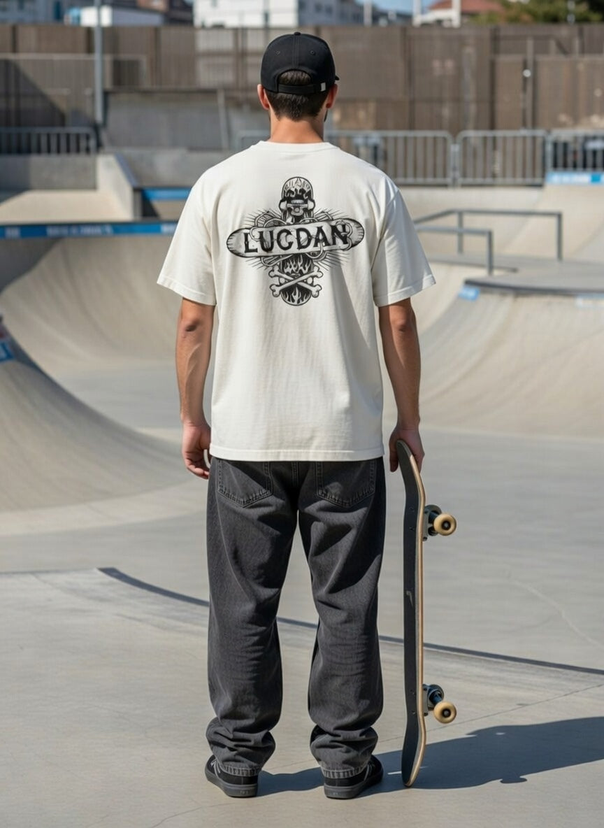 Camiseta Oversize blanca vintage CRUZ. REF.25002