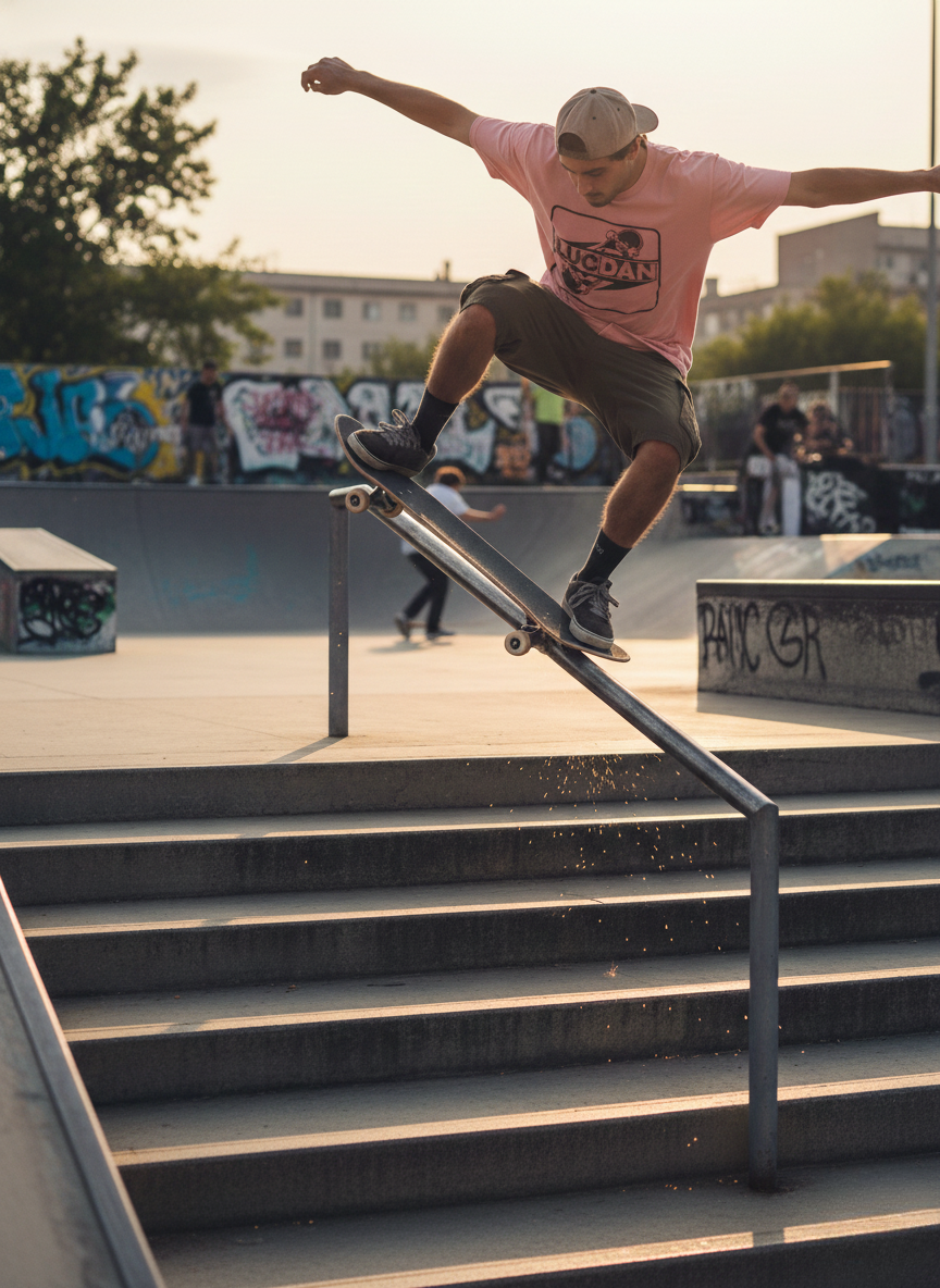 CAMISETA M/C OVERSIZE ROJO PÁLIDO SKATER UNISEX LUCDAN