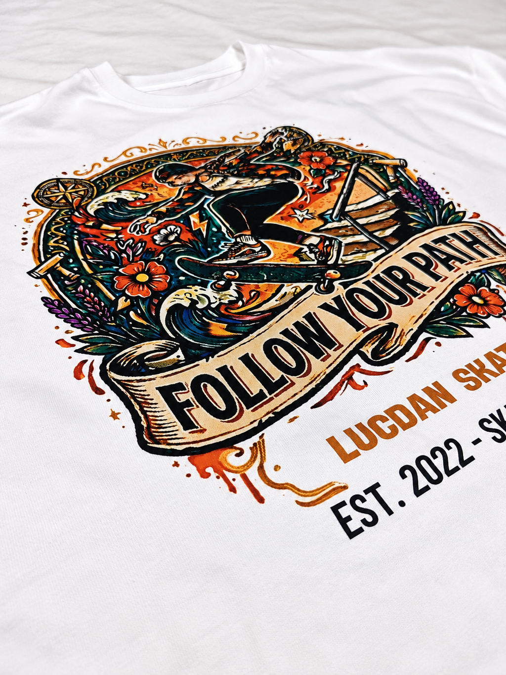 Camiseta Oversize Mujer Blanca — LucDan Skate