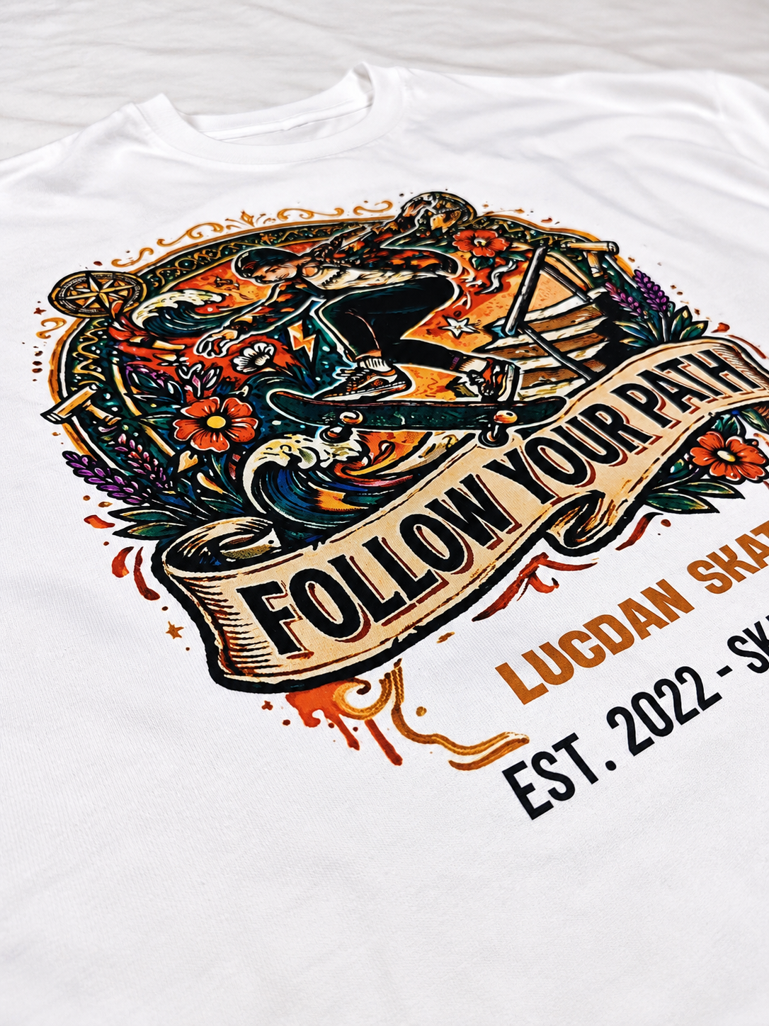 Camiseta Oversize Mujer Blanca — LucDan Skate