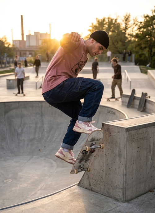 CAMISETA M/C OVERSIZE ROJO PÁLIDO SKATER UNISEX LUCDAN