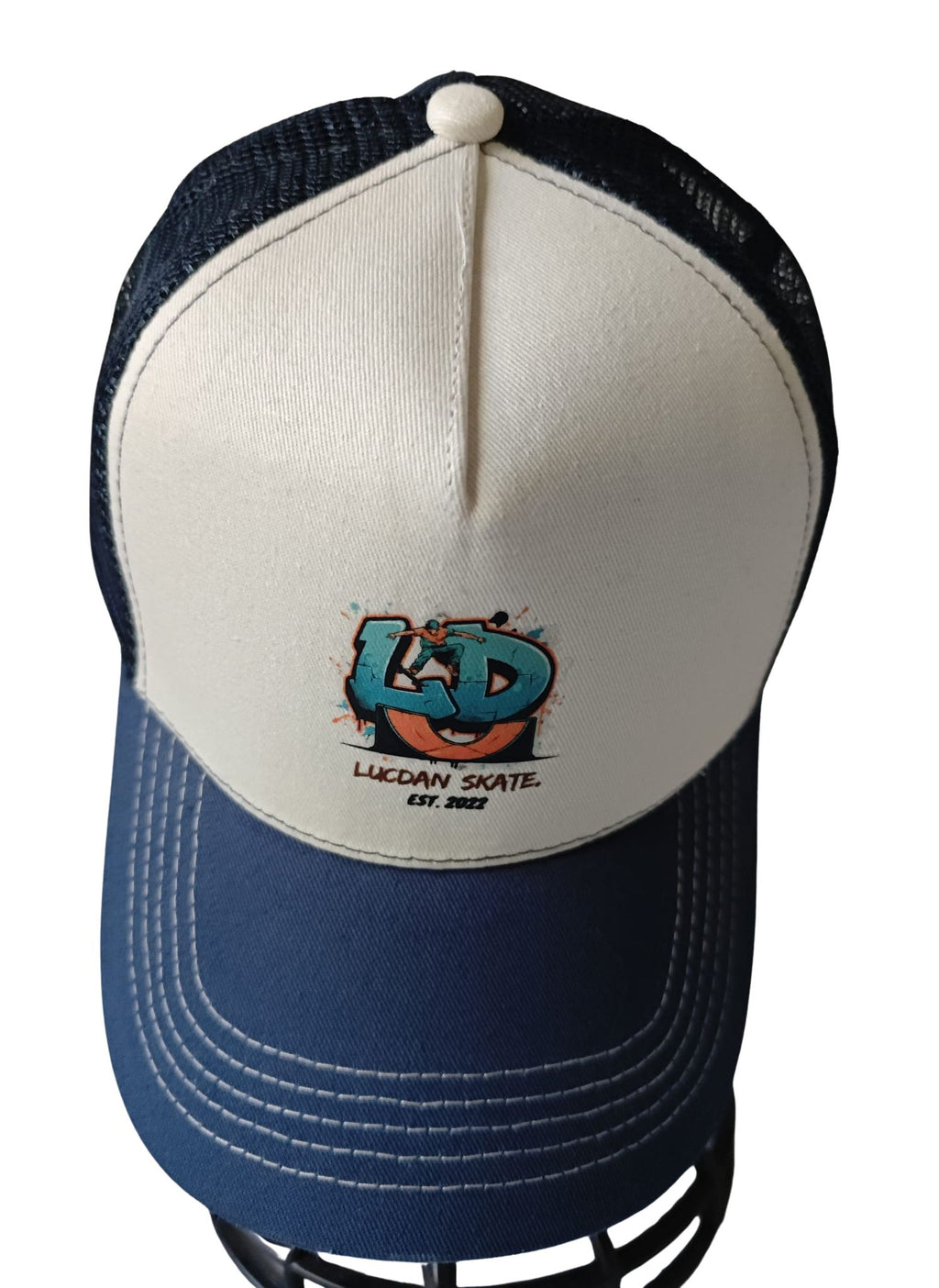Gorra LUCDAN Rejilla Azul Frontal Blanco