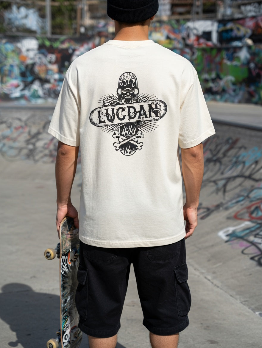 Camiseta Oversize blanca vintage CRUZ. REF.25002