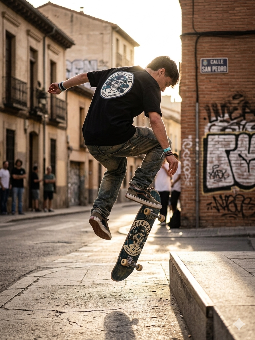 Camiseta Oversize Negra LucDan Skull Skate