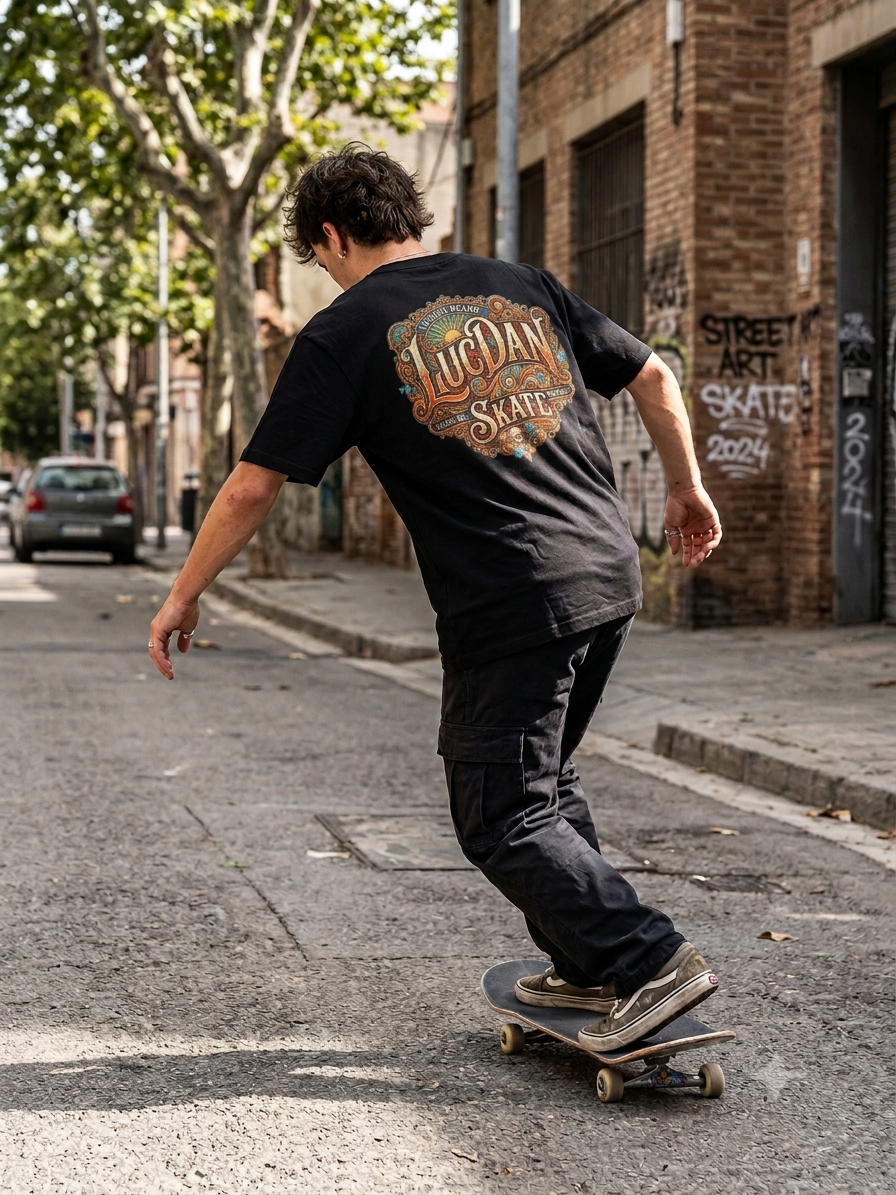Camiseta Lusca Skate — Negro