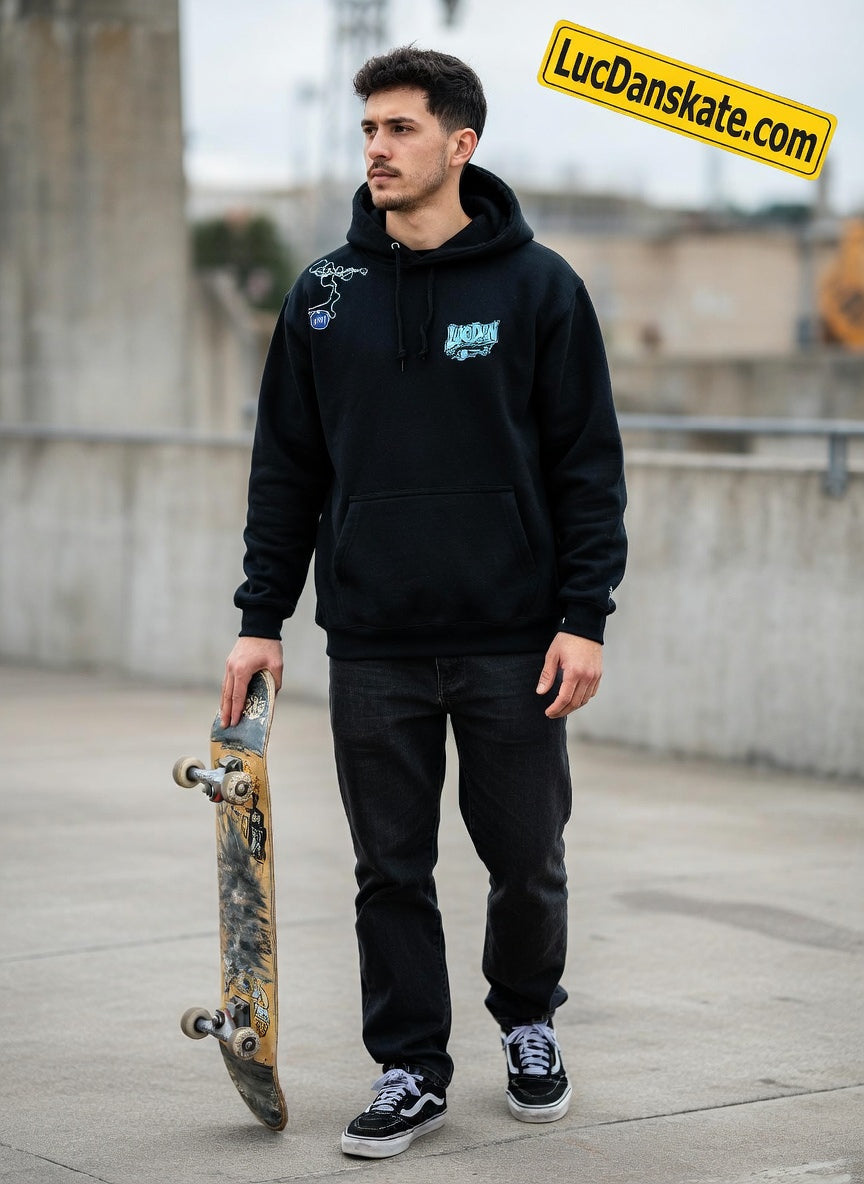 SUDADERA NEGRA CON CAPUCHA LUCDAN REF.25051