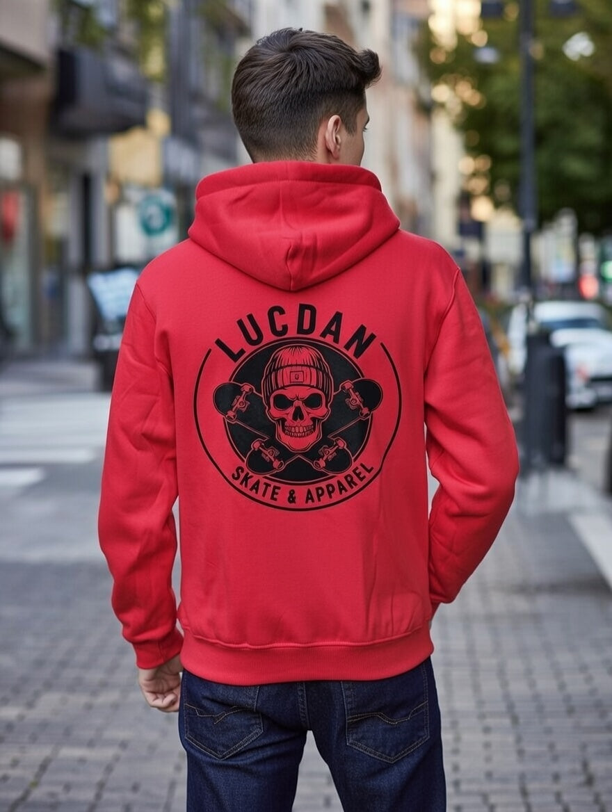 SUDADERA ROJA CON CAPUCHA LUCDAN REF.25053